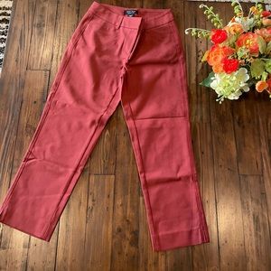 Burgundy Crop Stretch Pants